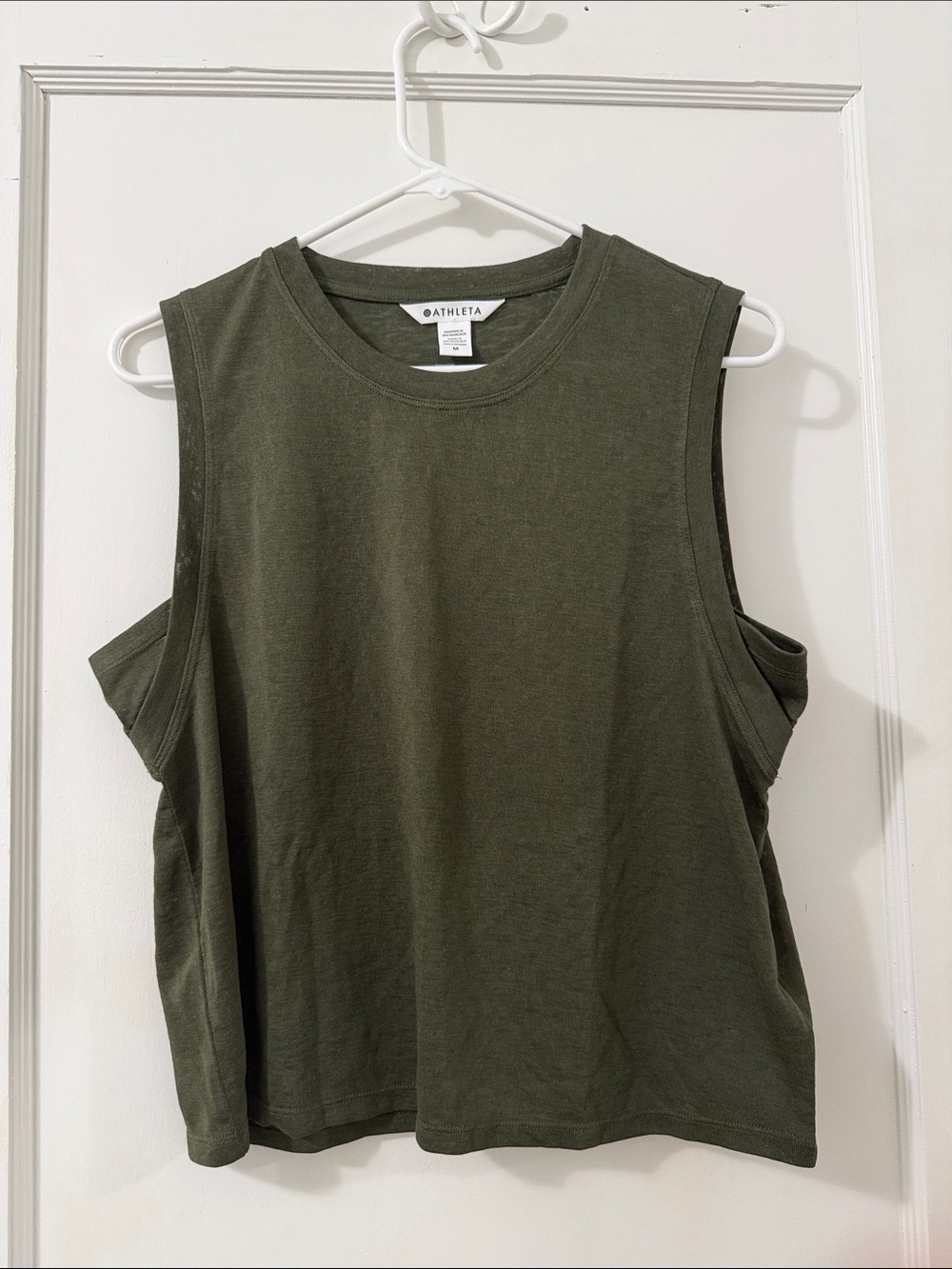 Athleta Olive Muscle Tee Tank in Deep Olive